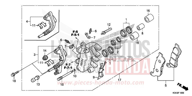 ETRIER DE FREIN AVANT de Forza 300 SEAL SILVER METALLIC (NHA14) 2013